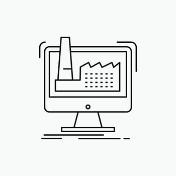 digital. factory. manufacturing. production. product Line Icon. Vector isolated illustration