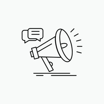 marketing. megaphone. announcement. promo. promotion Line Icon. Vector isolated illustration