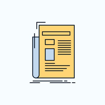 Gazette. media. news. newsletter. newspaper Flat Icon. green and Yellow sign and symbols for website and Mobile appliation. vector illustration