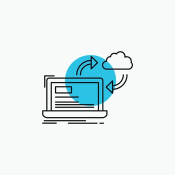 sync. processing. data. dashboard. arrows Line Icon vector