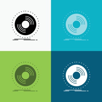 Disc. dj. phonograph. record. vinyl Icon Over Various Background. glyph style design. designed for web and app. Eps 10 vector illustration