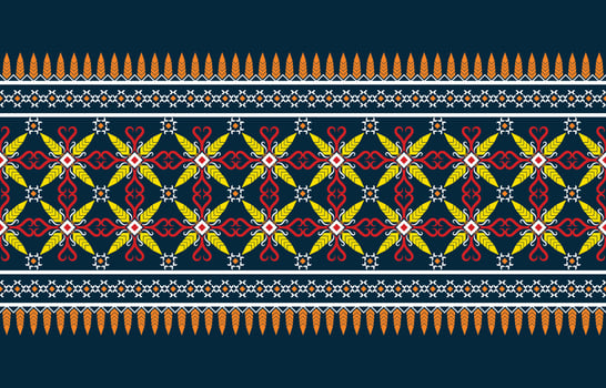 Geometric ethnic oriental ikat seamless pattern traditional Design for background,carpet,wallpaper,clothing,wrapping,batik,fabric,vector illustration. embroidery style. vector