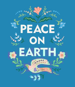 Anti war illustration. Dove of peace and flowers. Vector template for card, poster, flyer and other use