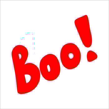 Halloween Boo text of  doodle clipart. Funny, cute illustration for seasonal design, textile, decoration kids playroom or greeting card. Hand drawn prints and color halloween elements for celebration. vector