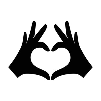 Hands making or formatting love vector