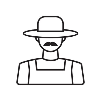 farmer outline icon vector