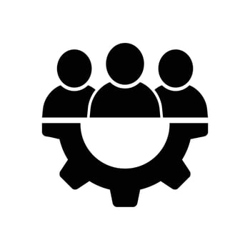 people and gear icon vector
