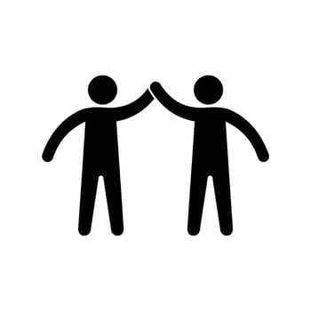 Two man greeting vector icon