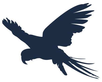 Flying Macaw Bird Silhouette for Logo, Pictogram, Art Illustration, Website or Graphic Design Element. Format PNG