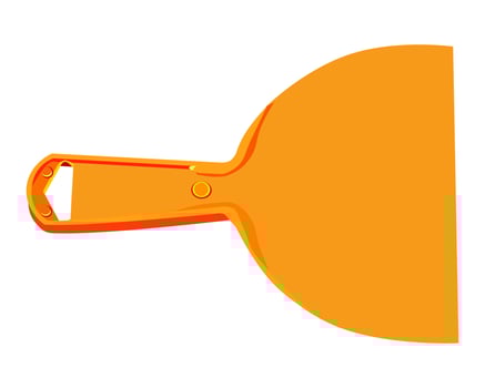 Vector Illustration Scrapper isolated on white background. Carpentry hand tools with plastic handle