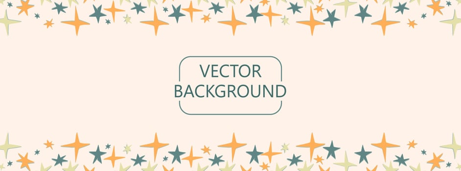 Horizontal background with childish stars vector illustration