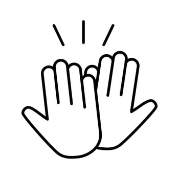 High Five outline Icon vector