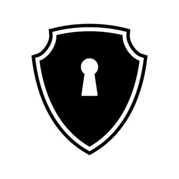 shield lock flat icon vector