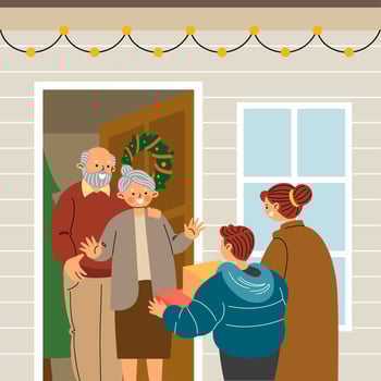 Boxing Day Activities by Visiting Grandparents vector