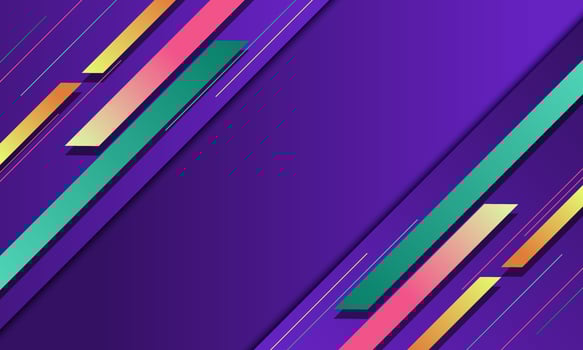 Modern gradient stripes and lines on purple background. vector
