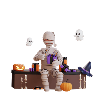 3D Character Halloween Mummy Illustration png