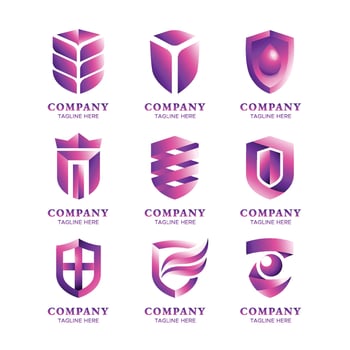 Shield Protect Company Logo Collection vector