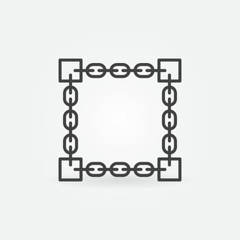 Blockchain concept outline icon. Vector Block Chain symbol