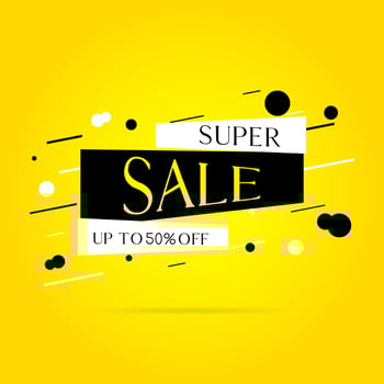 Sale offer discount banner template promotion vector illustration