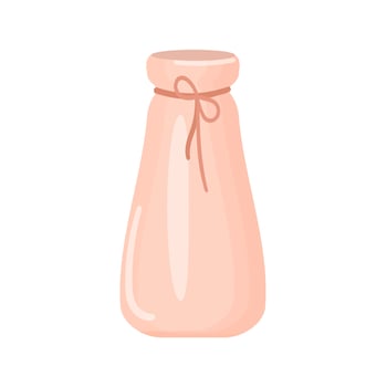 Ceramic flower vase. Modern ceramic flower vase with rope decorations. Isolated illustration on a white background. Cartoon style. Vector illustration.