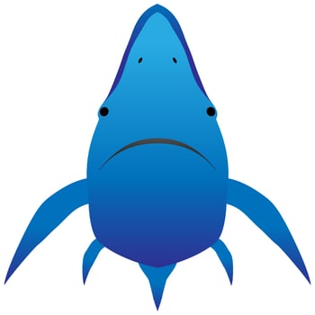 Cartoon shark logo isolated on white background - vector, shark fin icon, vector logo design