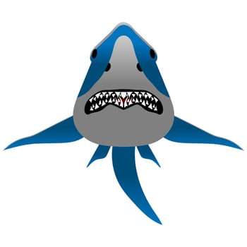Shark cartoon vector icon.Cartoon vector illustration fish of sea. Isolated illustration of shark icon on white background.