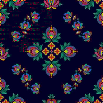 Ikat ethnic seamless pattern decoration design. Aztec fabric carpet boho mandalas textile decor wallpaper. Tribal native motif flower ornaments traditional embroidery vector illustrated background