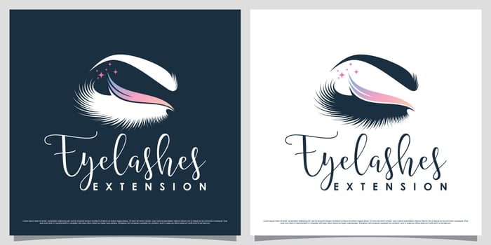 Eyelash logo design template for beauty salon with creative element concept vector