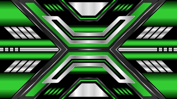 Abstract background futuristic technology metallic green color vector