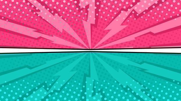 Pop art comic halftone style flat design background vector