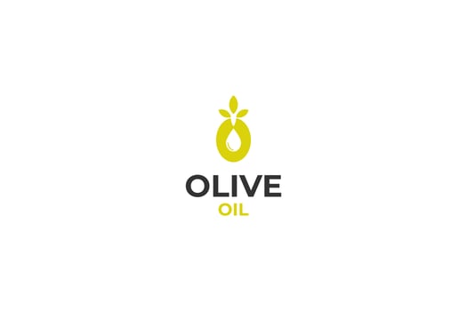 Flat olive oil logo design vector template illustration
