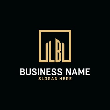 LB initial monogram logo design with square shape design ideas vector