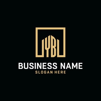 YB initial monogram logo design with square shape design ideas vector