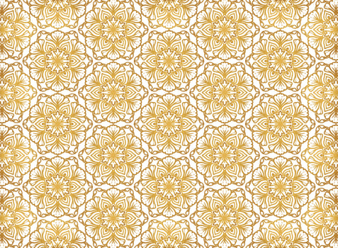 Abstract golden floral mandala pattern background vector