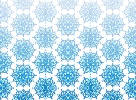 Ethnic decorative blue mandala pattern on white background vector