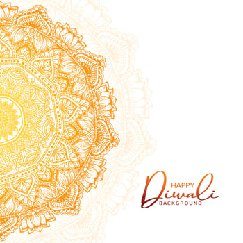 Modern luxury ethnic golden happy diwali mandala background vector