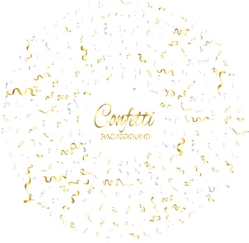 Gold Confetti Isolated On White Background. Celebrate Vector Illustration