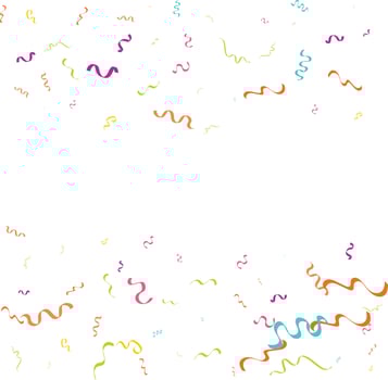 Vector abstract White Background with many falling tiny colorful confetti pieces and ribbon. Carnival. Christmas or New Year decoration colorful party pennants for birthday. festival