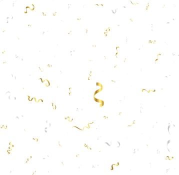 Gold Confetti Isolated On White Background. Celebrate Vector Illustration