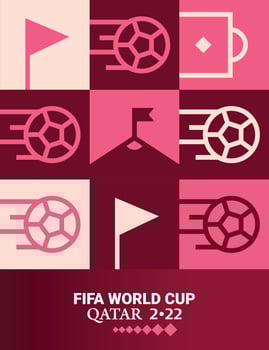 Geometric Poster Football Doha Qatar 2022 Creative. Soccer Web Flyer Template Background vector