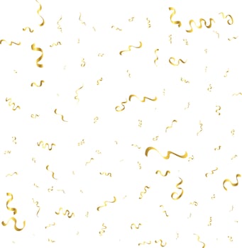 Gold Confetti Isolated On White Background. Celebrate Vector Illustration