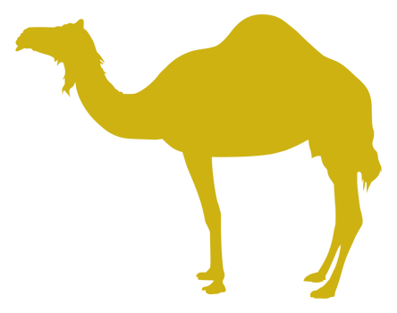 Camel Silhouette for Logo, Pictogram, Art Illustration or Graphic Design Element. Format PNG