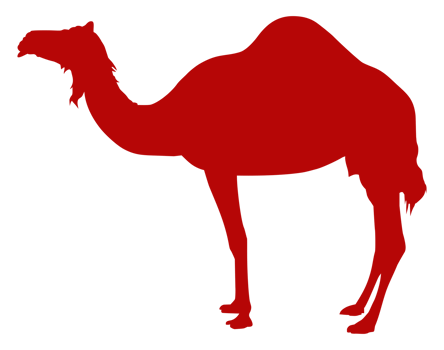 Camel Silhouette for Logo, Pictogram, Art Illustration or Graphic Design Element. Format PNG