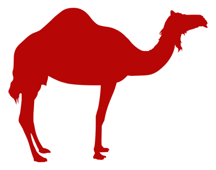 Camel Silhouette for Logo, Pictogram, Art Illustration or Graphic Design Element. Format PNG