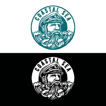 Hand drawing style with a coastal sea object use simple colors vector