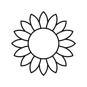 sunflower outline icon vector