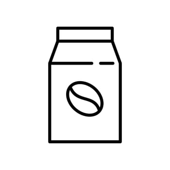 Coffee bag outline icon vector