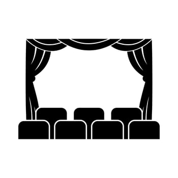theater stage flat icon vector