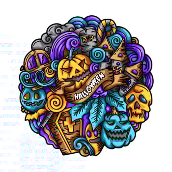 Halloween Doodles Vector Art Design Illustration