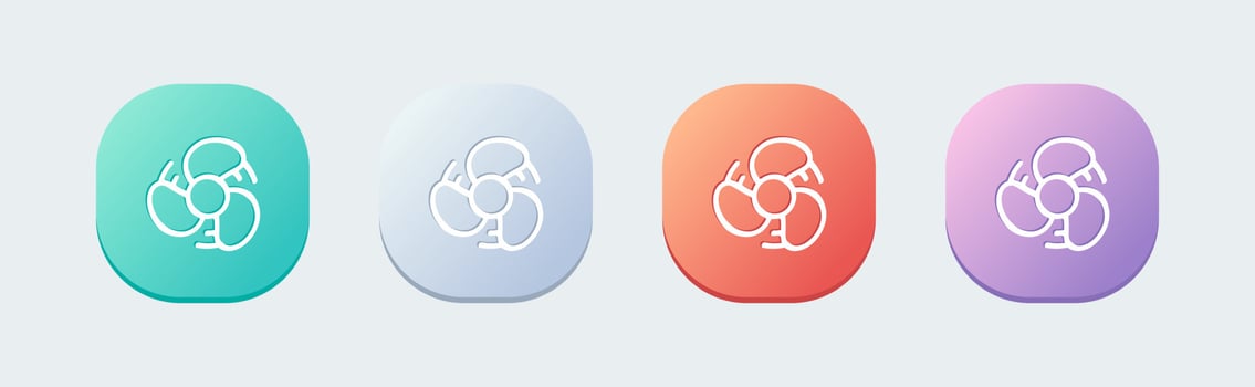 Fan line icon in flat design style. Cooler signs vector illustration.
